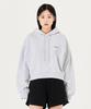 Womens Sign Logo Og Cropped Sweat Hoodie - L/Grey