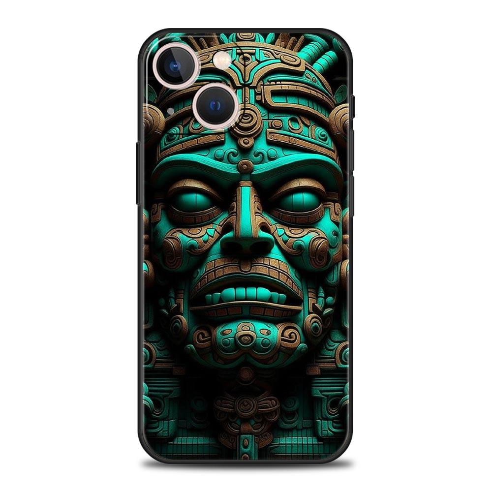 Vintage Totem Painting Phone Case Cover for iPhone 17 16 15 14 13 12 11 Pro Max 17 Air Plus Shockproof Soft TPU Shell Fundas Bag