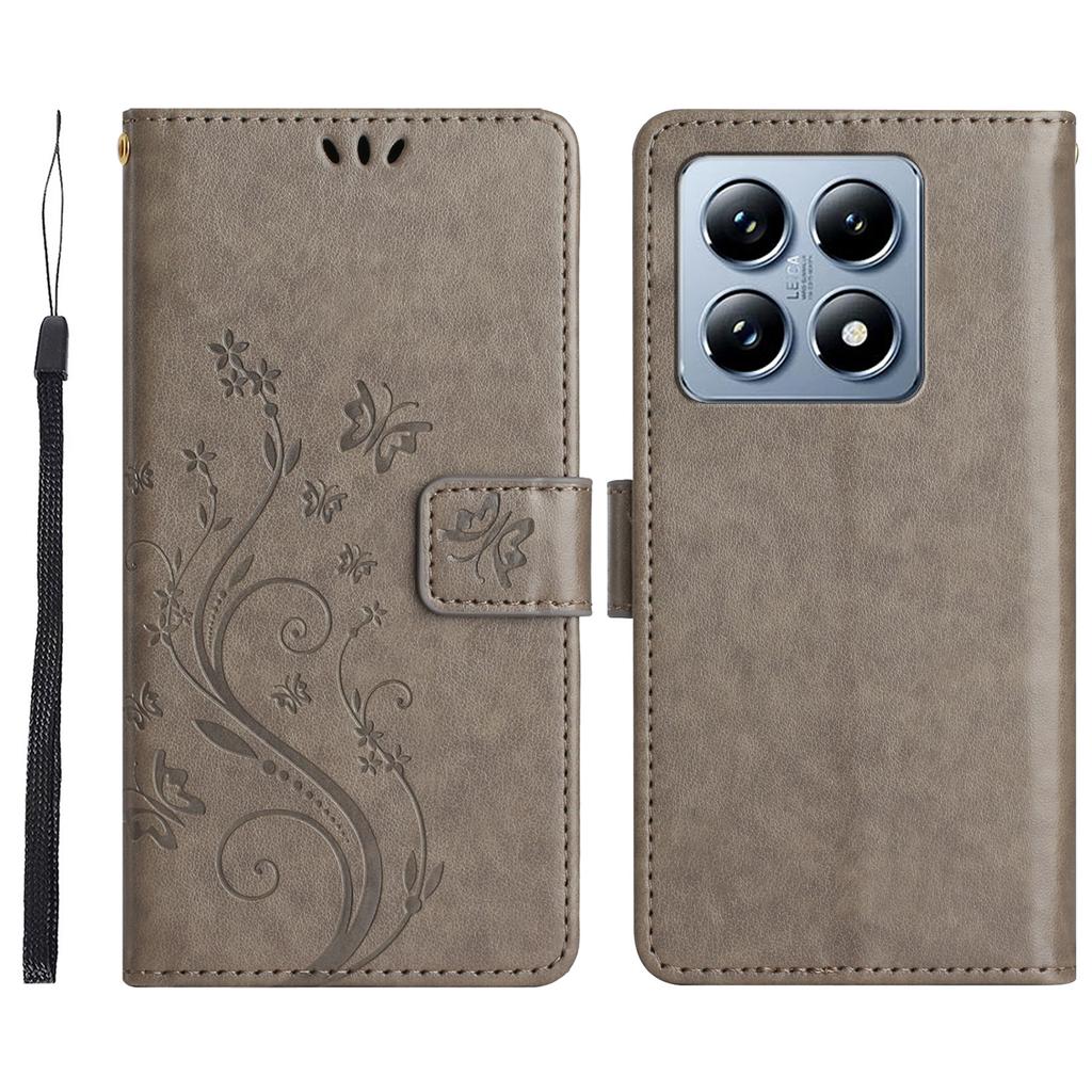 For Xiaomi 14T Case Pattern Imprint PU Leather Phone Wallet Cover with Strap