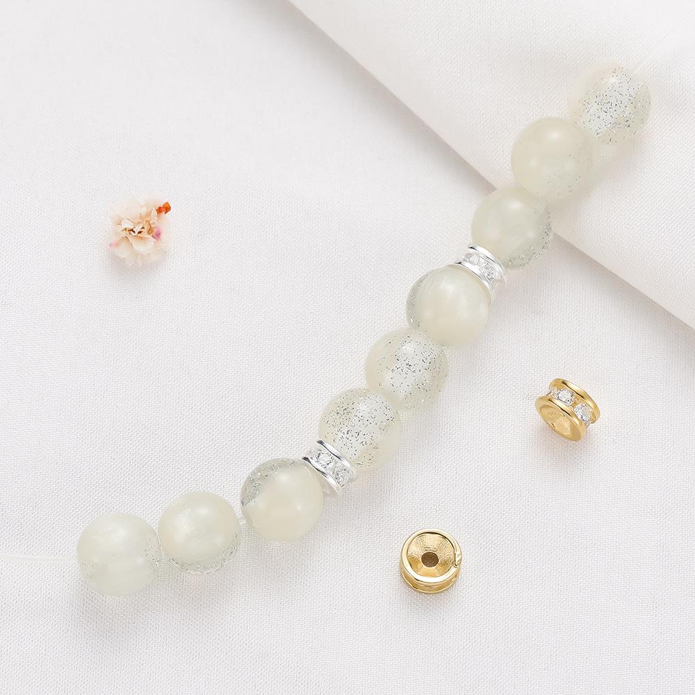 925 Sterlingové stříbro Spacer korálek s diamanty pro náramky a náhrdelníky