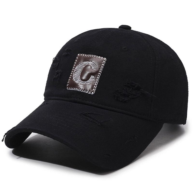 Ripped Patch Soft Top Big Brim Baseball Cap Fashion Casual Shade Cap Men And Women