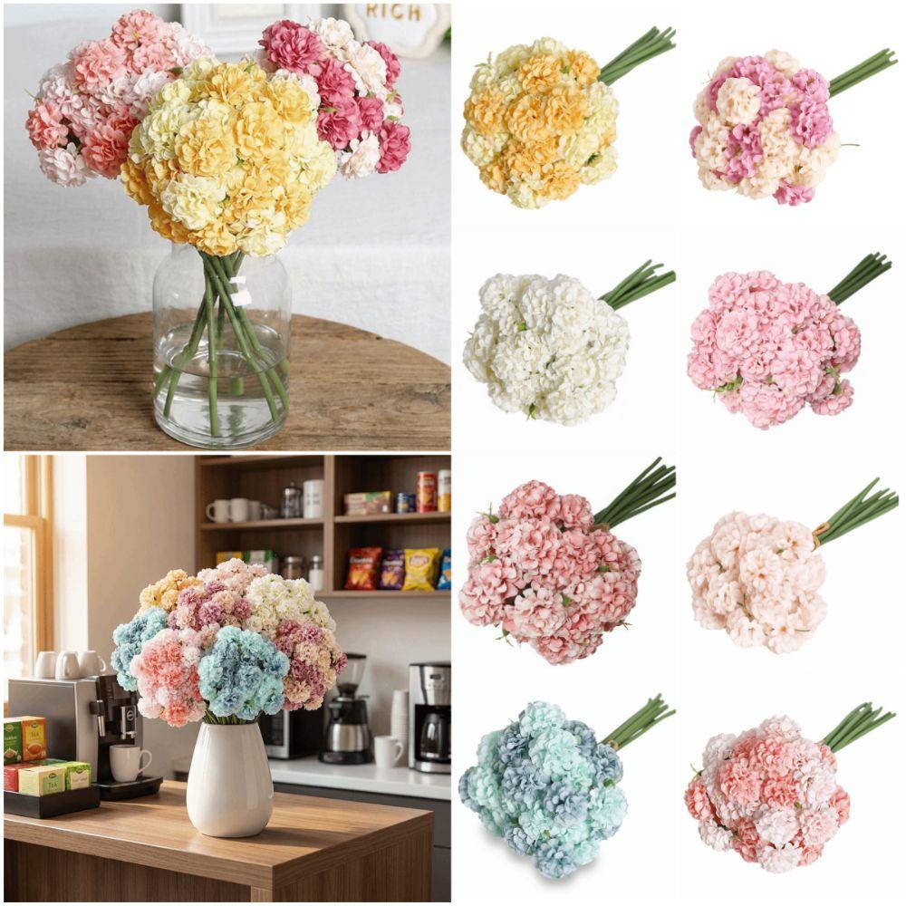 27 Heads Hydrangea Artificial Flowers Silk Petals DIY Accessories Fake Flower Photo Props Multicolor Floral Arrangement Wedding