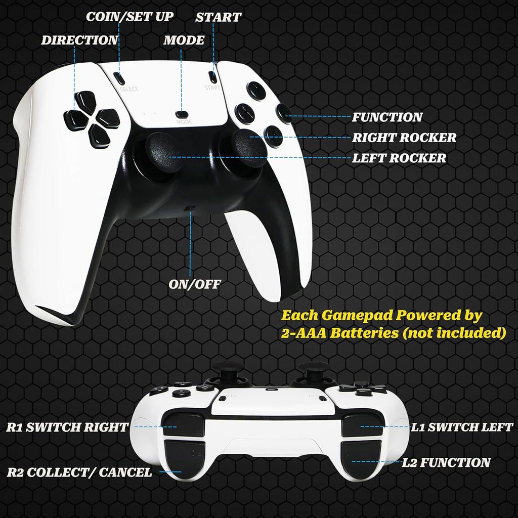 M15Pro 4K Wireless Gamepad Double Retro Handheld Game Console 20000+Game Type HD Display 2.4G Dual-Frequency Gamepad Game Gift