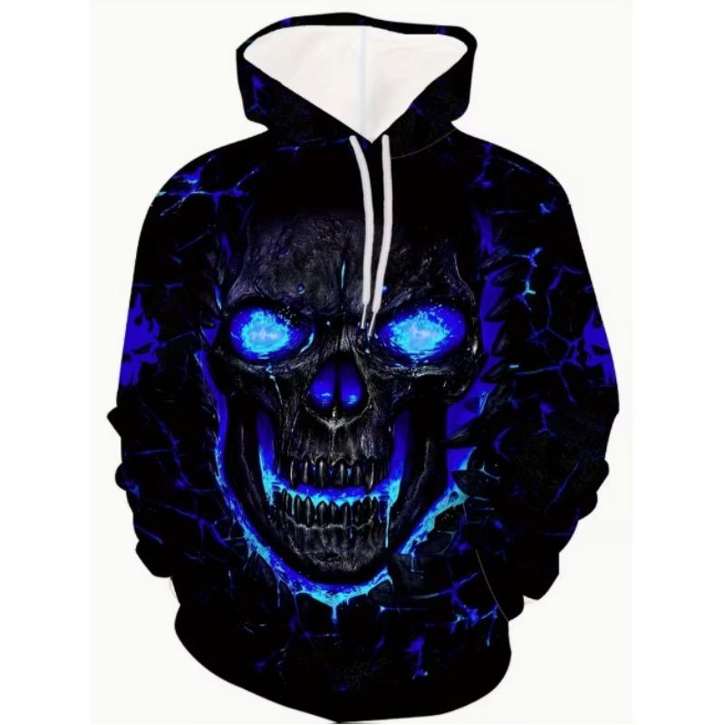 Men's 3D Printed Lion Hoodie - Casual Polyester Knitted Fabric, Regular Pattern