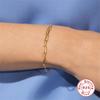 Stylish And Simple S925 Sterling Silver Classic Basic Adjustable Paper Clip Bracelet Daily Commuter