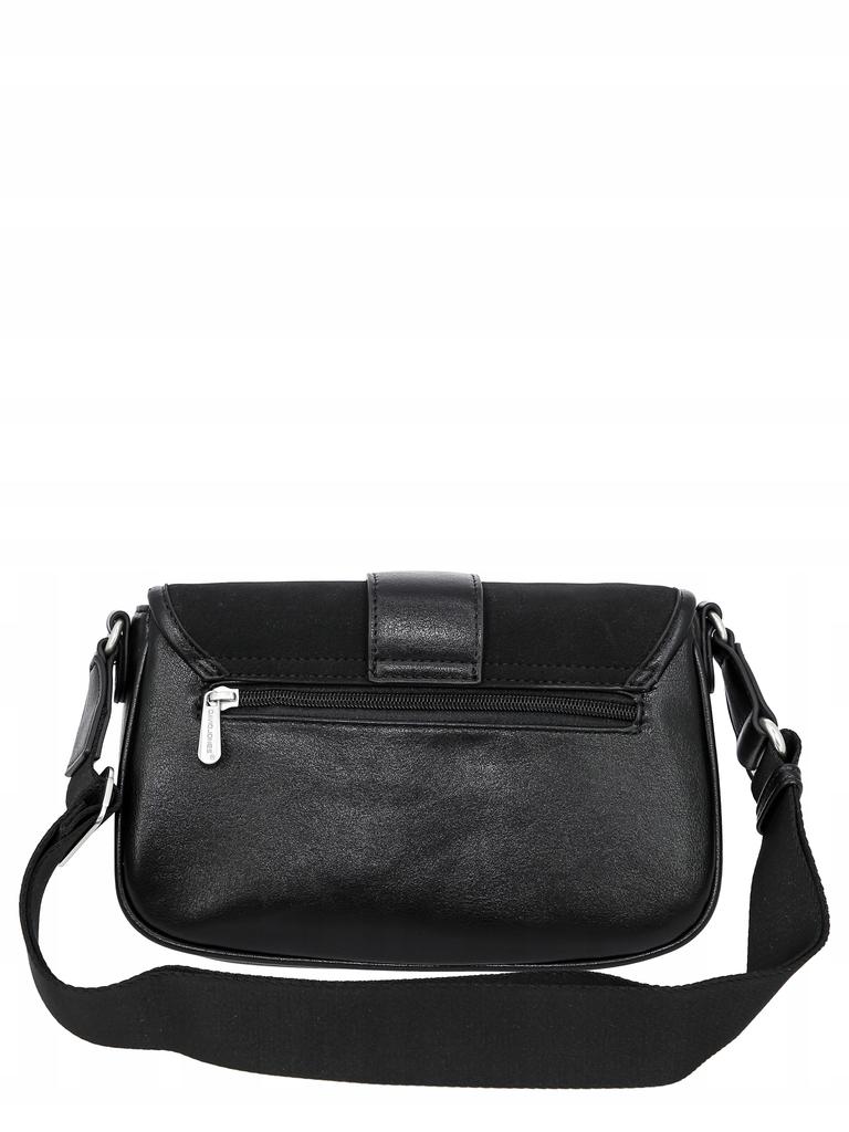 David Jones women's messenger bag, black faux leather