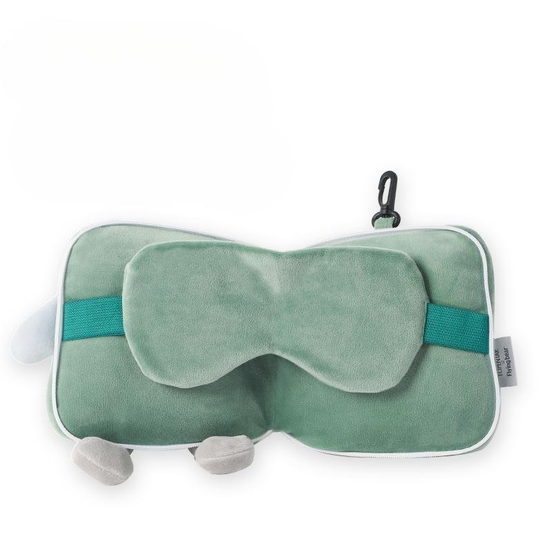 Cartoon Cute Eye Mask Pillow 2 In 1 Convertible Neck Pillow Multi Function Portable For Travel And Office