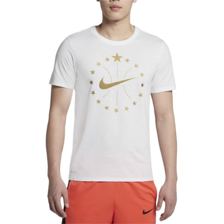 Nike T Shirts Men's Crew Neck Moderate Straight Fit 913343-100