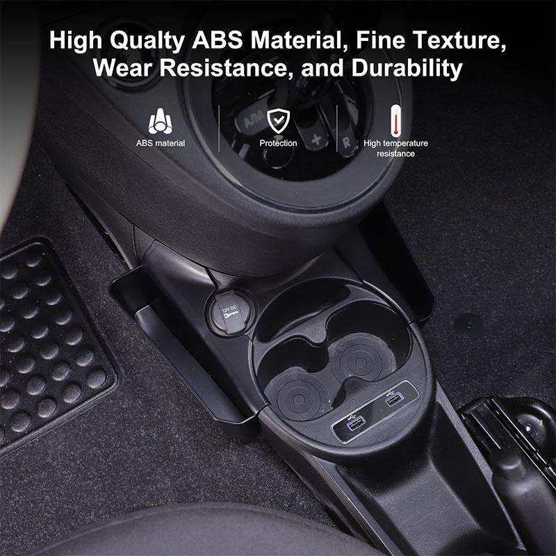 For Fiat 500 2016-2025 Car Centre Console Water Cup Holder Side Storage Box Organizer Tray Multi-Function Mobile Phone Tray