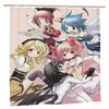 Magical Girl Kawaii Round, Inspired Fashion Design Shower Curtain with Hooks, Removable Bathroom Curtain, Durable Polyester