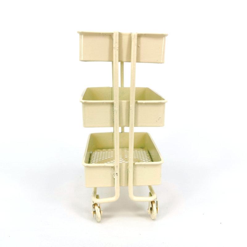 1:12 Doll House DollStainless Steel Handcart Supermarket Shopping Cart Mode Storage Toy Phone Food Holder Cute Gift For Kids