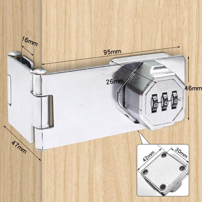 Security Slide Bolt with Build In Combination Lock 5inch Metal Hasp Multipurpose Door Lock for Cabinets & Small Door