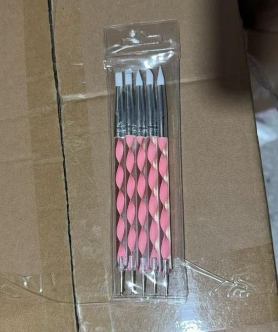 5-Piece Nail Art Silicone Dotting Pen Set for Polymer Clay & Rhinestones