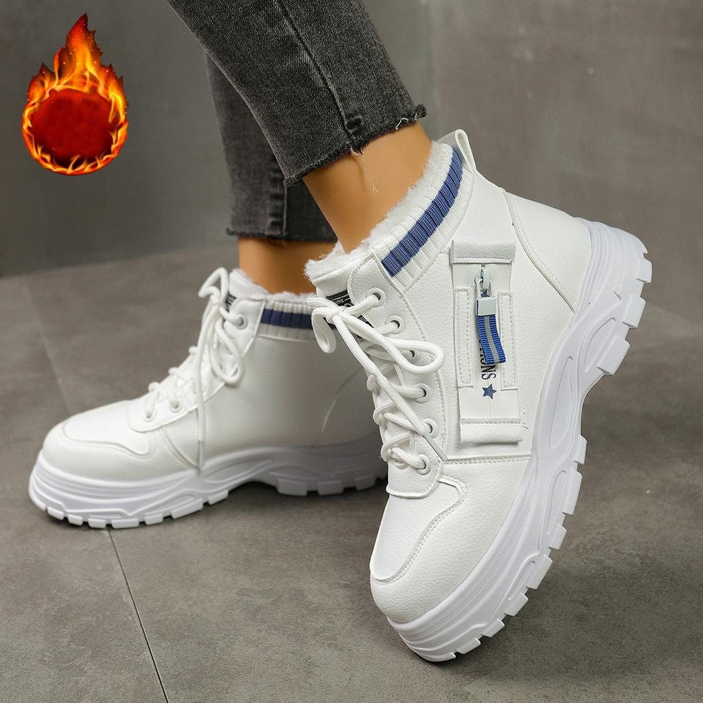 Fashion New Winter Warm Ankle Boots with Fleece for Women, Thick-soled Boots, Sporty, Casual and Comfortable