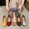 2025 spring new bow shallow mouth ballet shoes French fairy small single shoes flat retro Mary Jane shoes