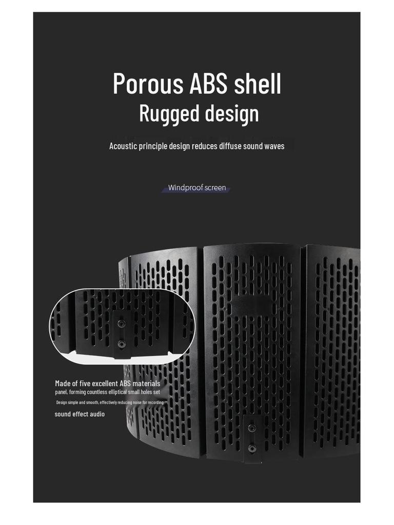 Drei-Tür-/Fünf-Tür-Schallisolationsschirm für Studiomikrofone - Geräuschreduzierung Windschutzhülle