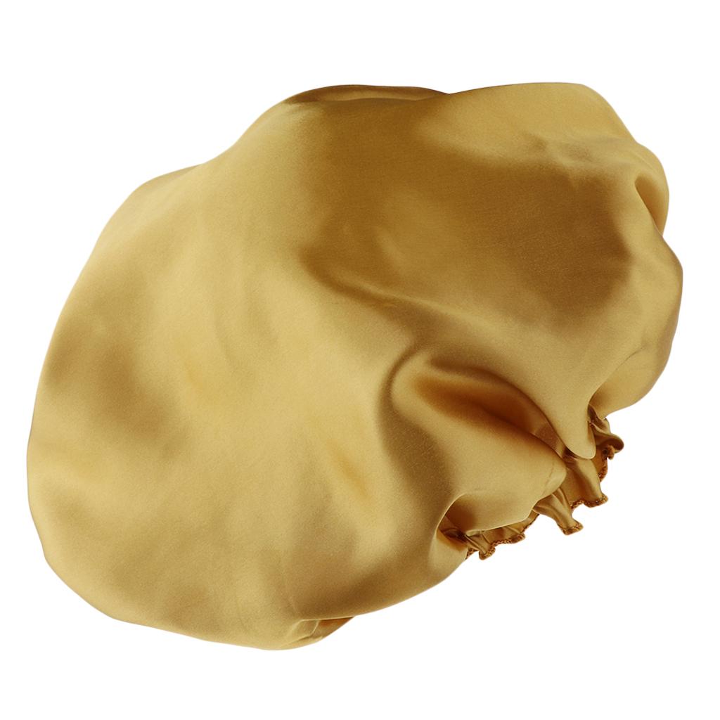 Women's Satin Silky Bonnet Premium Elastic Band Hair Loss Sleep Waterproof Shower Headwrap Chemo Hat Soild Color Nightcap
