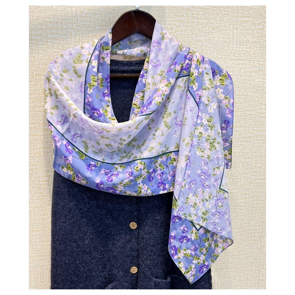 Light Luxury Astrolabe Silk Silk Scarf Spring And Autumn Medium And Long Bow Mulberry Silk Streamer Holiday Gift