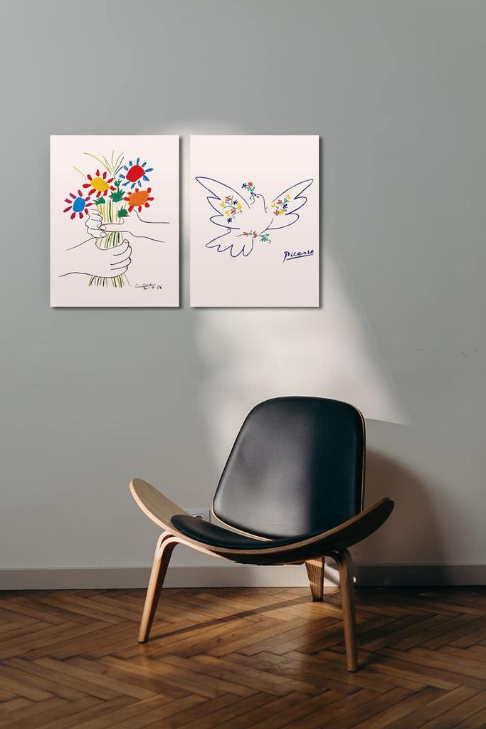 Picasso "Hand Holding a Bouquet" "Flowers and Doves" Picasso Poster Art Panel Picasso Painting Art Panel Art Frame Modern Poster Decorative Painting C