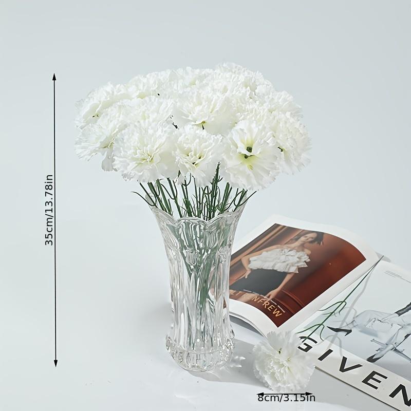 14 Pcs Cemetery Flower and 2pcs Cemetery Flower Basket White Carnation Flower Cemetery Flower Basket Reusable To Create Elegant Cemetery Decoration