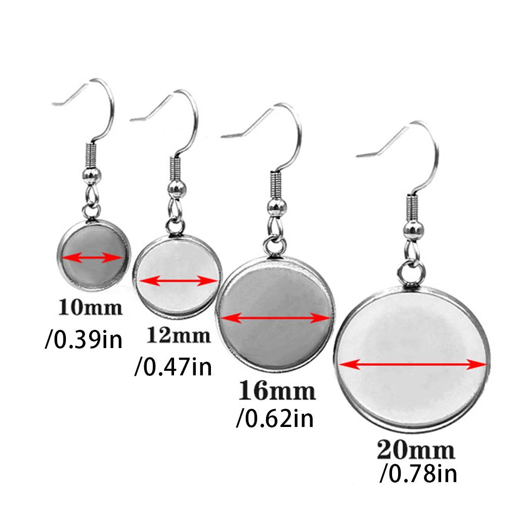 10 Stück Ohrring Selbstmontage Mehrgrößen Fassungen Flacher Boden Anhänger Rohling Basis Haken Schmuckherstellung Tablett Zubehör Geschenke