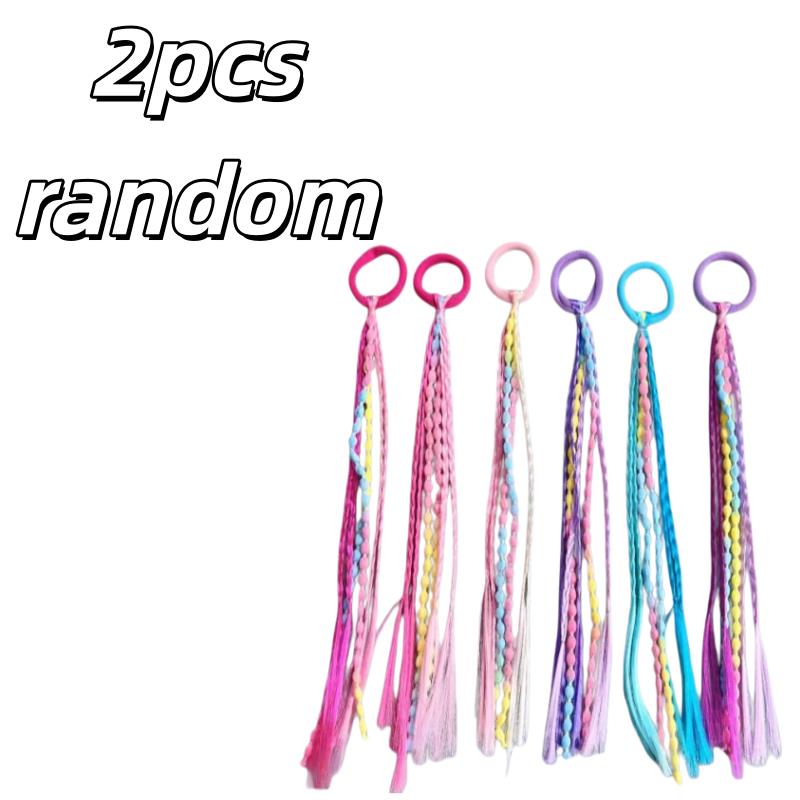 

2/6pcs Multi-Color Hair Braids – Wig Braids, High Ponytail & Boxing Braid Bands, Additions Set