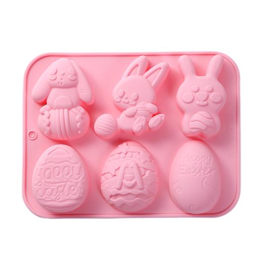 Easter Chocolate Mold Non-Stick Shape Silicone Baking Chocolates Candies Cake Mold Easter Bunny Cupcakes Candy Mold