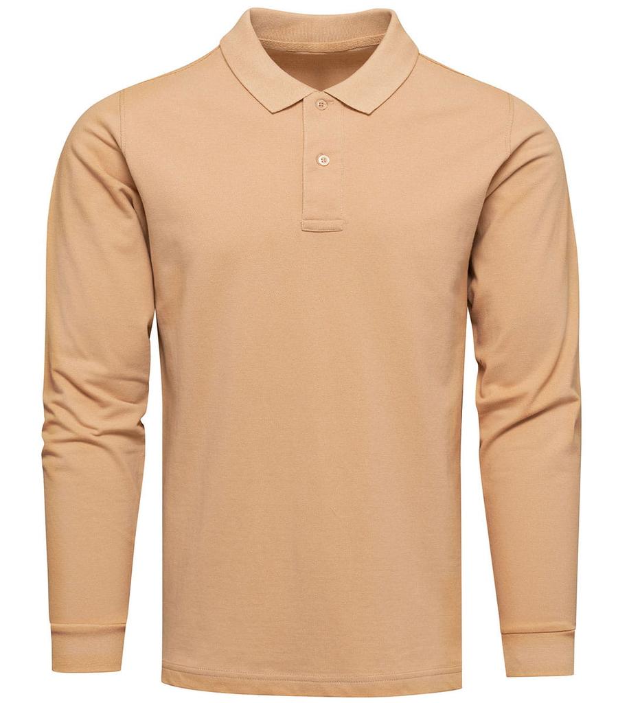 2-Pak Polo Longsleeve Premium Brązowa I Beżowa - S