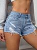 2026 Trendy Girls' Mid-Waist Ripped Denim Shorts - European & American Style for Spring/Summer