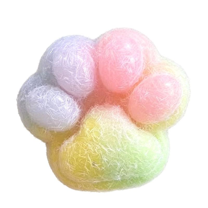 Cute Cat Paw Squishy Colourful Squeeze Stress Toy Anxiety Relief Fidget Decompression Toys Super Soft Slow Rebound Birthday Gift