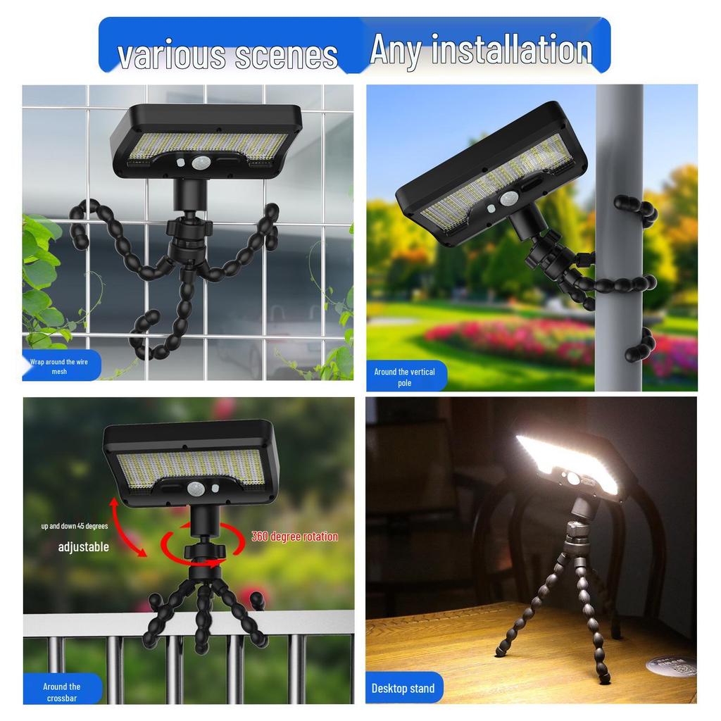 Dual-use Solar Outdoor Light Clip for Camping & Courtyard