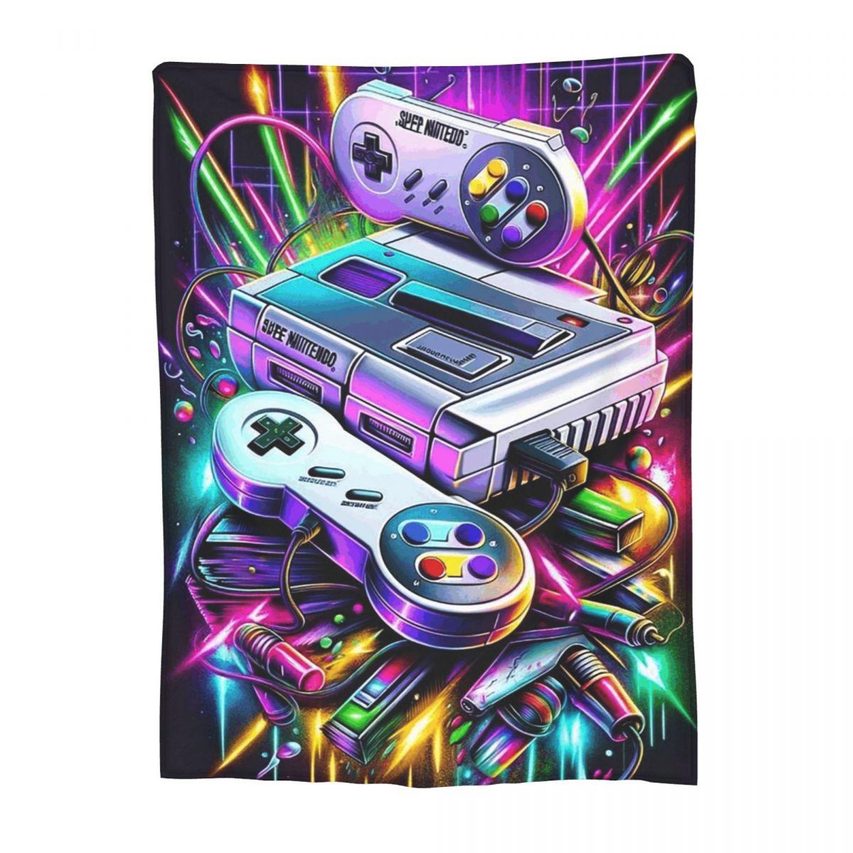 

Gamer Cartoon Game Controller Blankets Flannel Sofa Throw Blanket Breathable for Couch Bedding Outdoor Throws Bedspread Quilt 30x40in