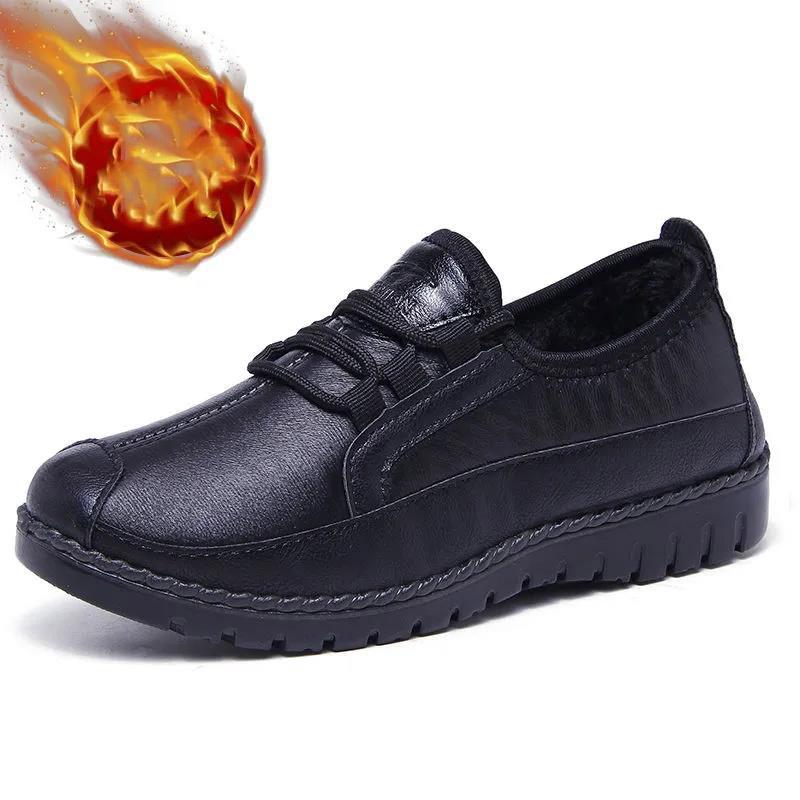 

Женская хлопковая обувь. Зимняя кожаная водонепроницаемая тканевая обувь. Теплые флисовые хлопковые сапоги. 35 чёрный