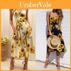 Elegante Vestito Estivo da Donna Senza Schiena con Dettaglio Bottoni e Scollo a V in Beige e Blu