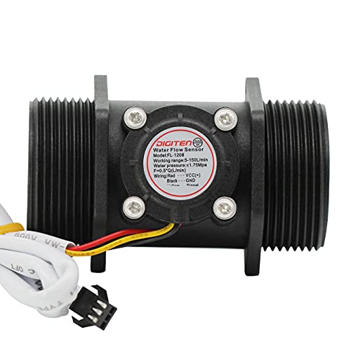 

DIGITEN G1-1/2 1.5 Water Flow Hall Sensor Switch Meter Flowmeter Control 10-150L/min Flow Rate Meter