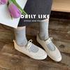 Lin Shan's Home~ 34-42 Temperament Large Size Lace-up Small Round Head Nurse Shoes Can Be Worn In All Seasons, New Loafers