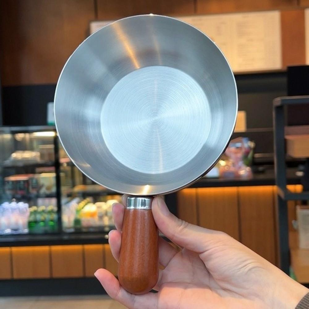 Wooden Handle Single-person Pot Thickened Even Heat Distribution Milk Pot Heat-Resistant Non-stick Stainless Steel Pot