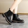Women’s Winter Boots Casual Short Motorcycle Boots Street Style Black Warm Ankle Boots Plus Size
