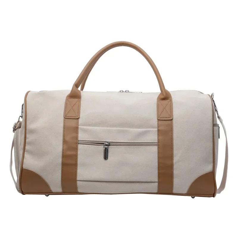 

Твердый холст большой емкости новый стиль дорожные сумки застежка-молния высокое качество сумка через плечо для женщин повседневная универсальная сумка-тоут