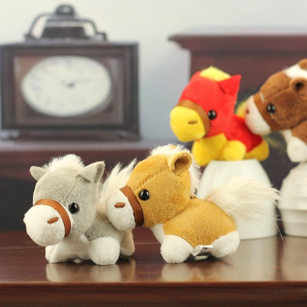 Mini Plush Horse Keychain Creative Cartoon Steed Doll Zodiac Pony Figurine Year of Horse