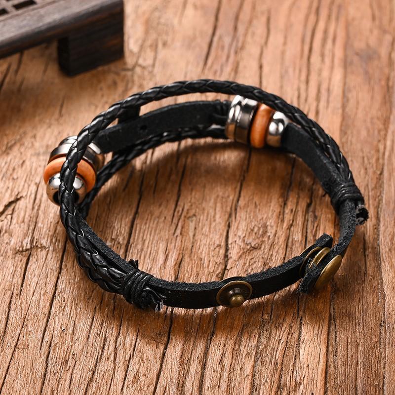 Fashion Popular Simple Handmade Multi-layer Bracelet Cross Sex Men's Bracelet Adornment Holiday Gift