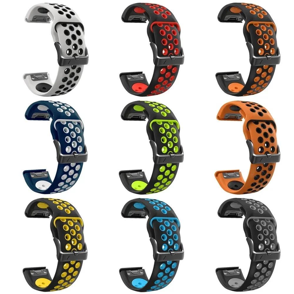 26mm 22mm For Garmin Fenix 7X 7 Pro 6 6X Pro 5X 5 Plus Sapphire Solar Watch Strap Bracelet Quick Release Silicone Band Wristband