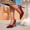 Women's High Heels Burgundy Stiletto High Heels Fashion Party Pointed Simple High Heels
