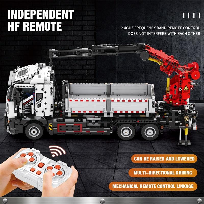 Non-Toxic 2178Pcs Multifunctional Crane Truck Building Blocks Remote Control Engineering Vehicle Rc Car Bricks Kids Toys Birthday Gifts