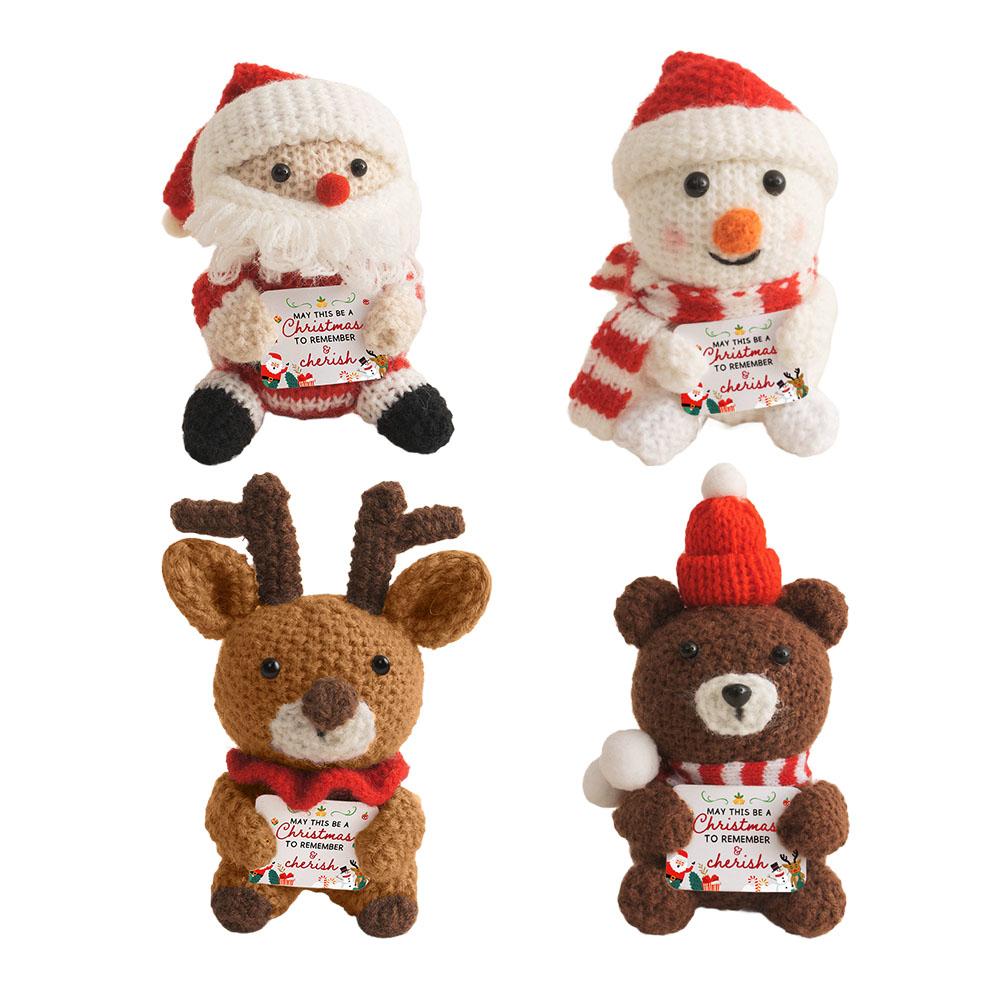 2025 Christmas Crochet Doll Lovely Christmas Crochet Positive Doll Christma Ornaments Emotional Gift