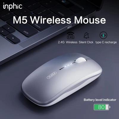 INPHIC M5 Wireless Mouse Ultra Slim Mouse Re Chargeale &Quiet 1600 DPI Travel Mouse for Computer Laptop Etc Battery 500mah