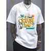 Casual Round-Neck Men's T-Shirt Featuring a Sea Journey Design, Perfect for Summer with Breathable Fabric, Making It an Ideal Gift for Festivals