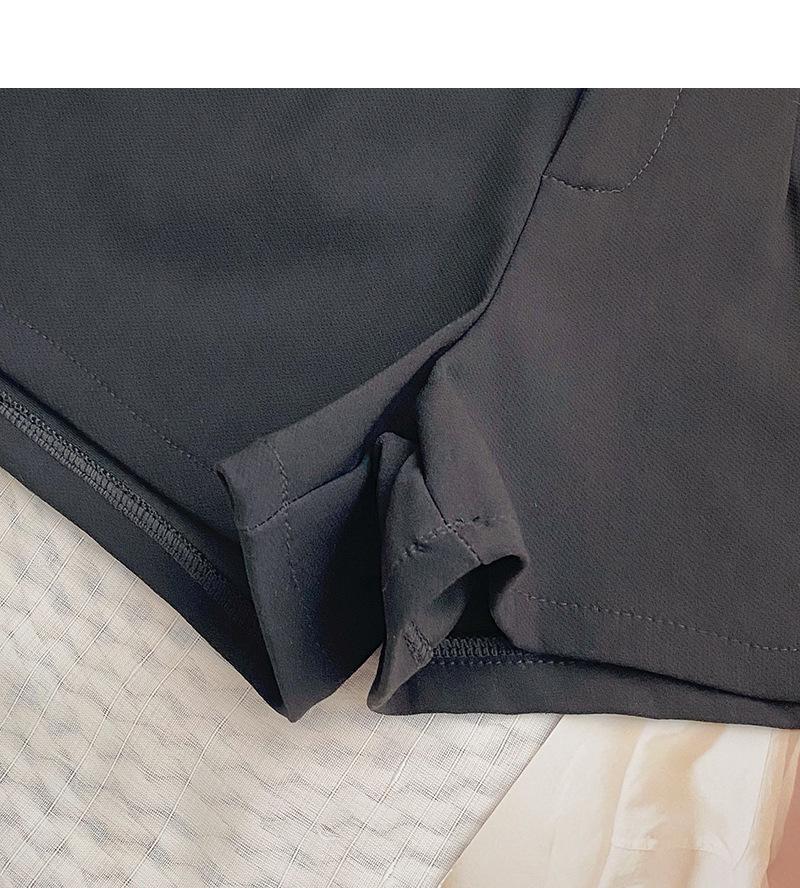 2024 Summer Korean Design High-Waisted Black A-Line Wide-Leg Pants