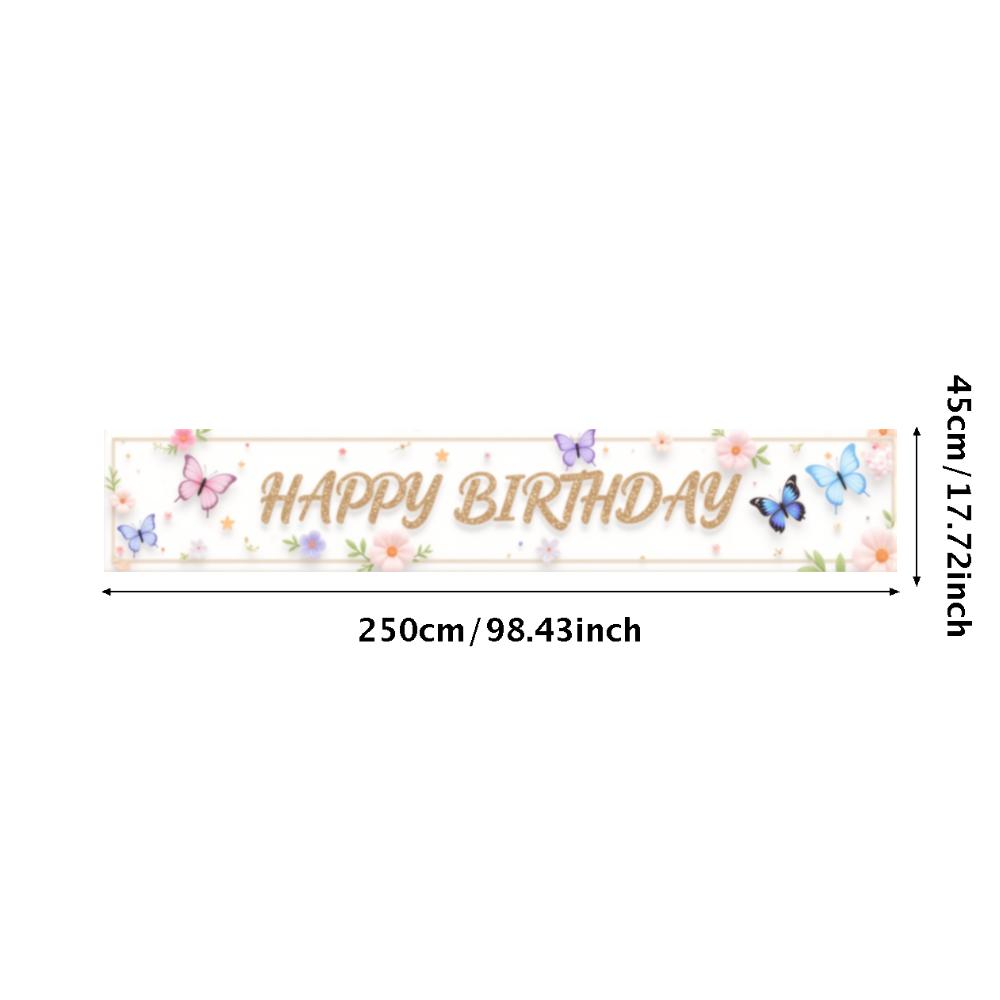Lightweight Material  Banner  Butterfly Theme Banner  Birthday Decoration for Indoor Decoration Birthday Party