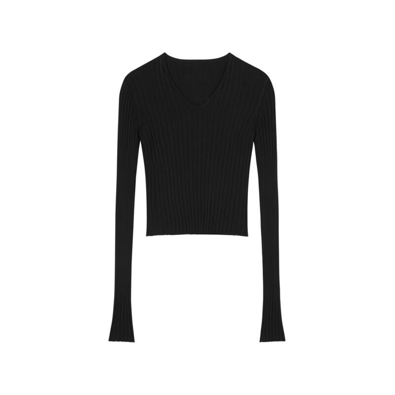 JNBY 2024 Autumn Slim-Fit V-Neck Knit Sweater